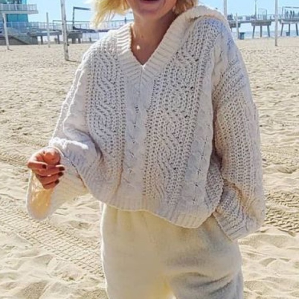 Cloudy Soft Large Knit Pullover Sweater with Hood